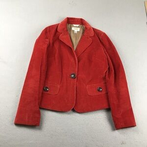 Talbots Red Corduroy Blazer Size 6